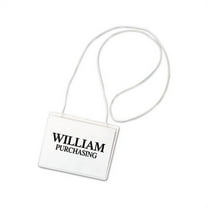 Name Badge Kits Top Load, 4 x 3, Clear, Elastic Cord, 50/Box