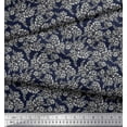 thumbnail image 3 of Soimoi Crepe Silk Fabric Leaves & Floral Block Print Sewing Fabric Yard 42 Inch Wide, 3 of 3