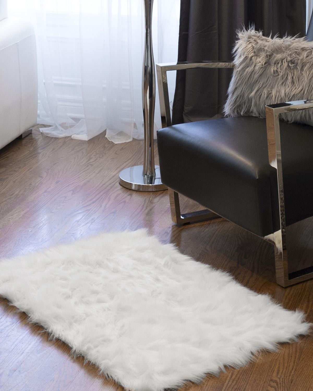 Tapis Hudson En Fausse Fourrure De Mouton H-Luxe