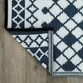 thumbnail image 4 of World Rug Gallery Contemporary Bohemian Geometric Reversible Recycled Plastic Outdoor Picnic Mat, Camping Rug, RV Rug - NAVY 3'3"x5', 4 of 9