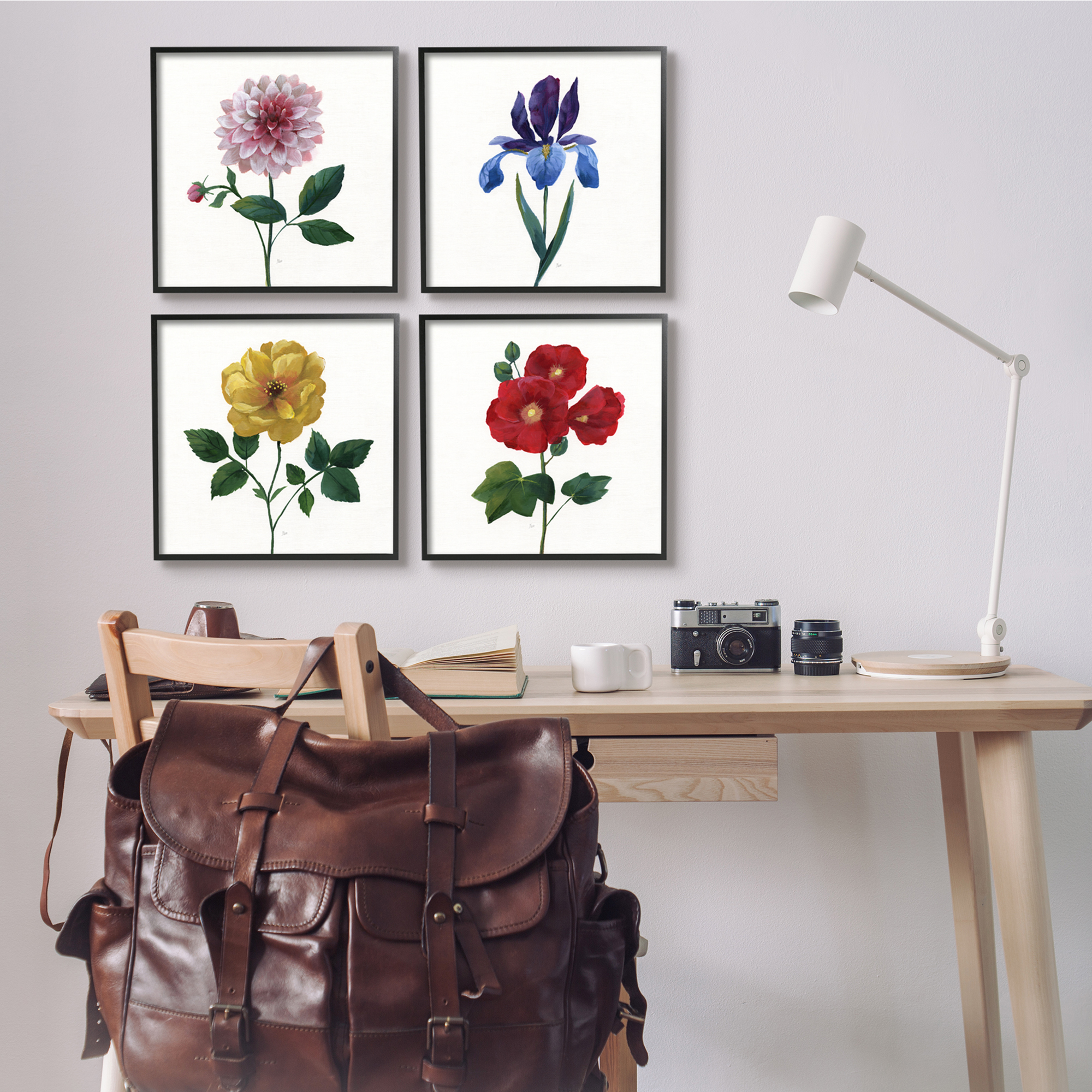 Stupell Indtries Bold Florals Blossoming Poppy Iris Dahlia Spring Flowers,17 x 17,Design by Nan