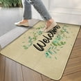 thumbnail image 2 of Nutksea - Green Leaves Welcome Decor Door Mat Floor Mat Rubber Non-Slip Reusable Entrance Door Mats Gift Indoor Decoration Supplies Home Decorations Indoor Outdoor Rug 17\u201dx 30", 2 of 2