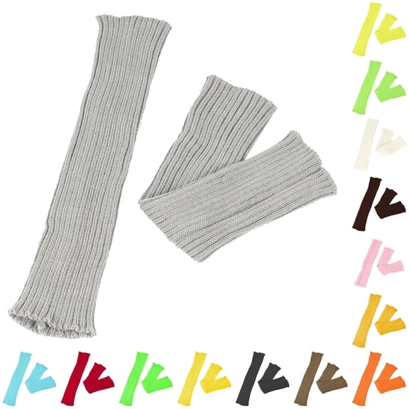 PMVFHDE Winter Autumn Warm Knitted Leg Warmers Loose Style Girls Stockings Cozy Casual Over Knee Tube Socks, Light Gray, One Size