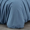 thumbnail image 4 of Chezmoi Collection Solid Blue 100% Washed Cotton Duvet Cover Set King Size, 3-Piece Luxury Soft Breathable Smooth Cooling Comforter Cover with Button Closure, 4 of 9