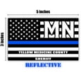 thumbnail image 2 of Reflective Yellow Medicine County Minnesota MN Thin Blue Line Stealthy Old Glory USA Flag | Honoring Law Enforcement Officers Sheriffs | County State Decal Bumper Sticker 3M Vinyl 3" x 5", 2 of 3