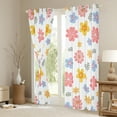 thumbnail image 3 of jejeloiu Cartoon Floral Blackout Curtains Set of 2 (38x54 Each),White Pink Blue Curtains and Drapes,Kawaii Flower Living Room Curtains For Children,Super Cozy Room Decor, 3 of 6