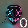 thumbnail image 1 of Máscara de Halloween DC 3V, máscara de fiesta brillante activada por sonido, Calavera, sangre, luz aterradora, accesorios de disfraces de actuación de fiesta, 1 of 4