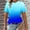 Blue, variant on Ussuma Gradient Color Pullover Blouse for Women Loose Short Sleeve Women's Top Colourfulcasual Party Picnic