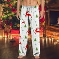 thumbnail image 2 of Pantalon Décontracté de Noël pour Homme Pantalon de Pyjama avec Cordon de Serrage et Poches Taille Ouverte Intérieur Extérieur Coupe Décontractée Confortable Petit Garçon Corps Central Thrill Pantalon de Survêtement Chambre Jean Petit Blanc 3TG, 2 of 4