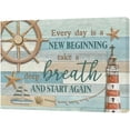 thumbnail image 2 of Nautical Lighthouse Wall Art Inspirational Quotes Rudder Helm Wall Decor Coastal Theme Pictures Painting Print Positive Framed Artwork for Bathroom Bedroom Living Room Office 16"x12", 2 of 6
