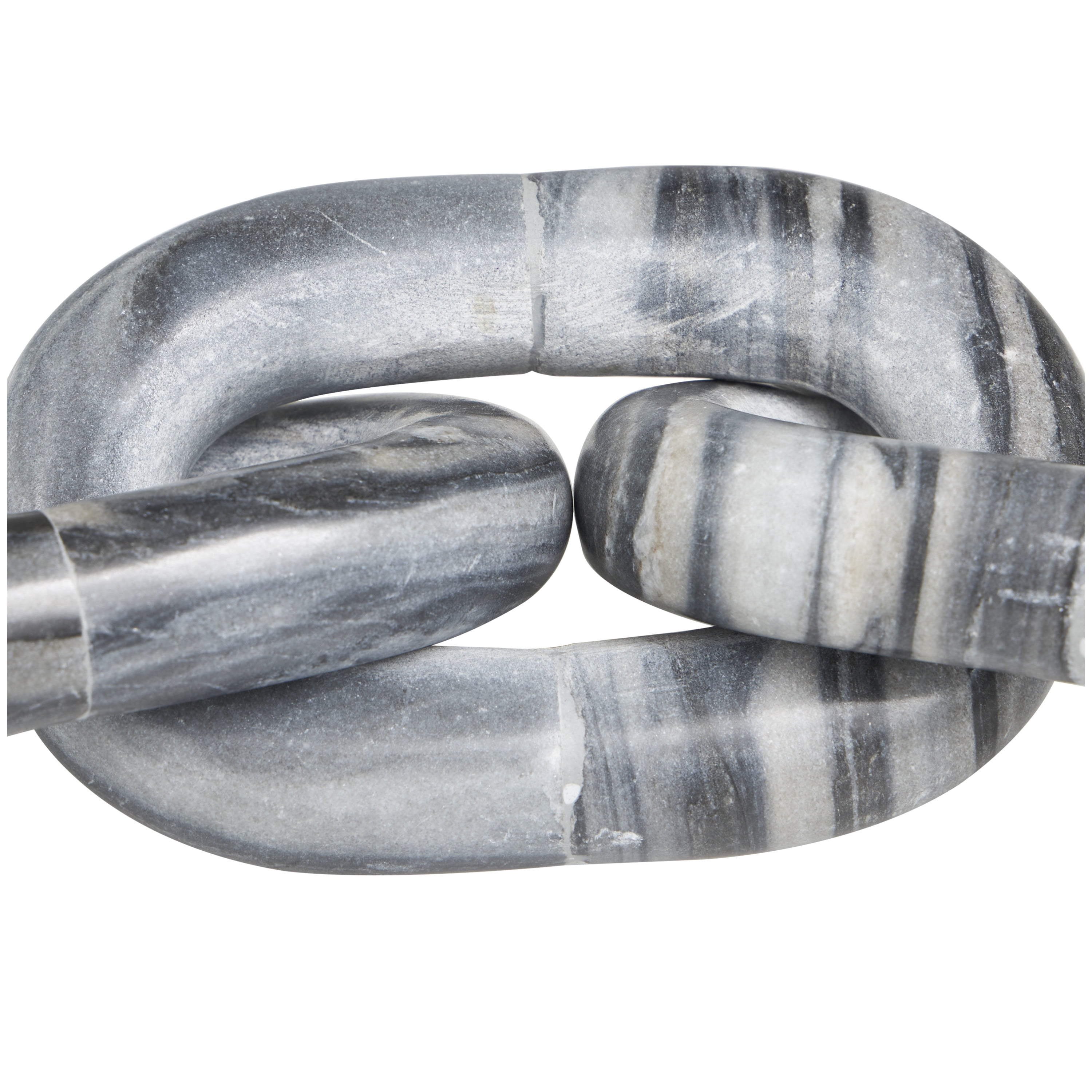13" x 3" Gray Marble Geometric 3 Link Chain Sculpture, by DecMode