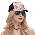 thumbnail image 5 of Lsque Rose Flowers Printed Trucker Hat - Baseball Cap for Men Women - Breathable Mesh Side, Adjustable Fit - for Casual Wear, 5 of 7