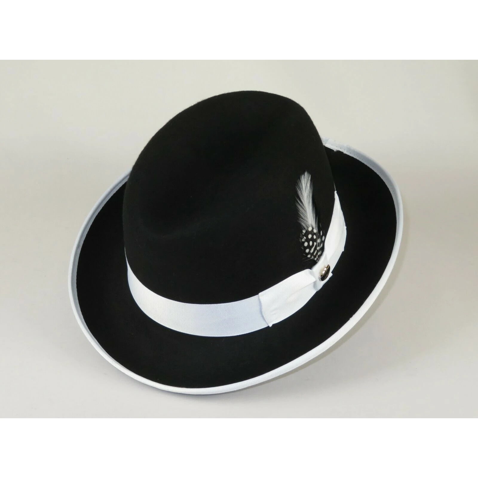 Men's Bruno Capelo Hat Godfather Black and White 100% Wool