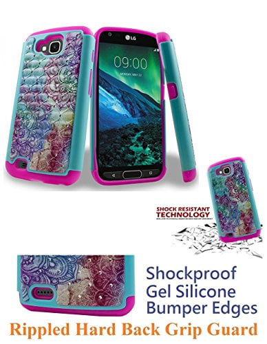 Dual Layered Case w/Kickstand Rugged Cover Compatible with LG X Venture/Calibur / LV9 Lotus Shockproof Drop-Protection 