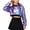Blue, variant on Girls Shiny Crop Top Hoodie Long Sleeve Loose Pullover Sweatshirt Kids Stage Performance Dance Outfit Trendy Y2k Streetwear