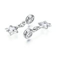 thumbnail image 2 of 50 pc Rack Plating Alloy European Dangle Charms with Resin Rhinestone Large Hole Beads Cadmium Free Lead Free Star Platinum 27mm Hole: 4.5mm Star: 14x11x6.5mm, 2 of 2