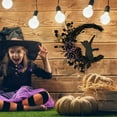 thumbnail image 3 of Couronnes d'Halloween pour Porte d'Entrée Fleur Lune Chat Décoration d'Halloween pour la Maison Décoration de Rassemblement Familial d'Halloween Couronne, Couronne de Mur Extérieur Garde-Robe Clôture Halloween, 3 of 7
