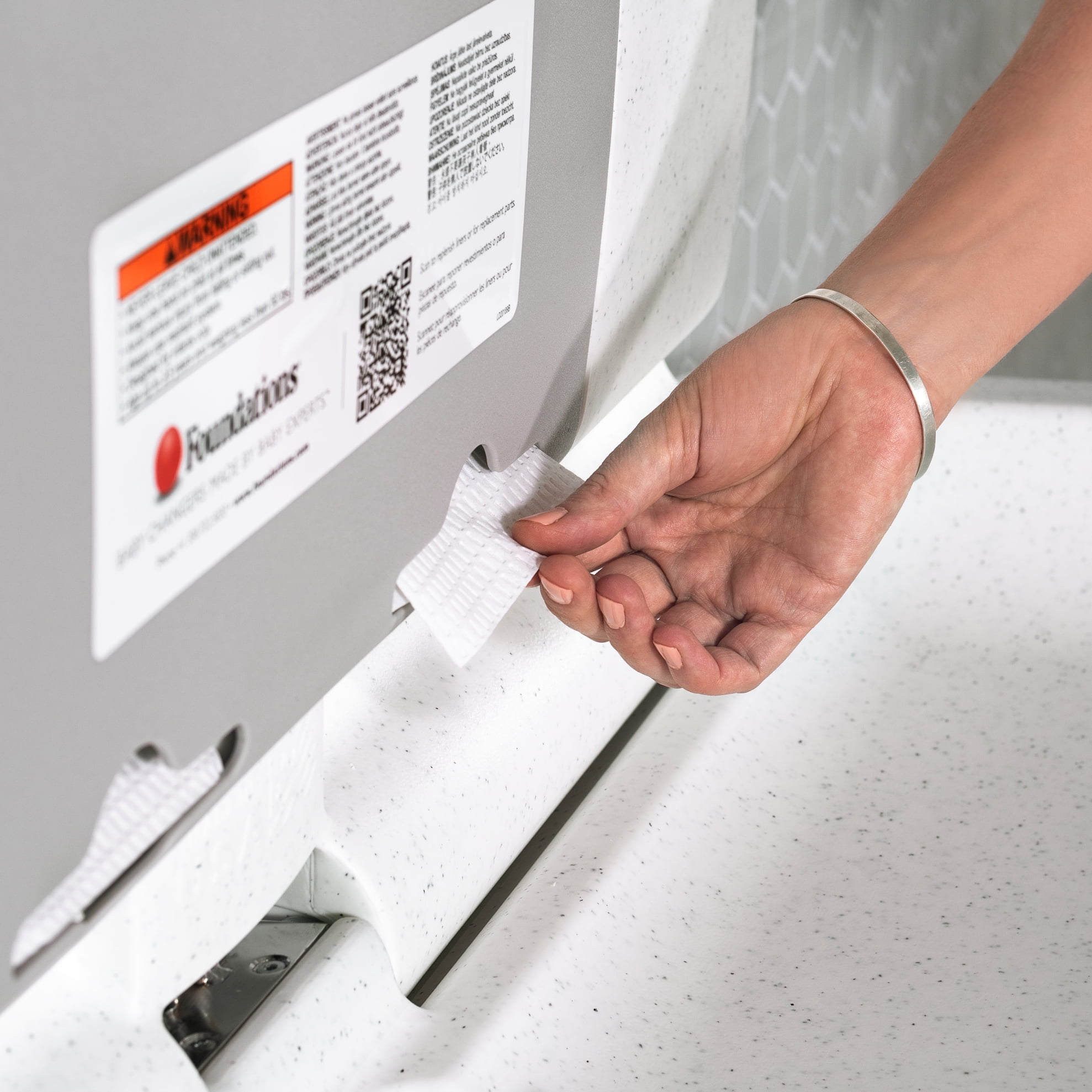 Foundations Ultra Horizontal Baby Changing Station, EZ Mount Backer Plate Included, White (200-EH-03)
