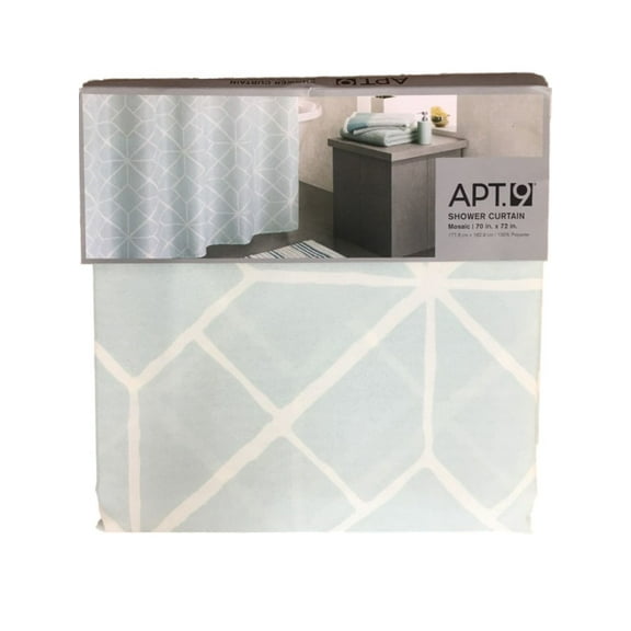 Apt 9 Blue Mosaic Fabric Shower Curtain Pretty Geometric Bath