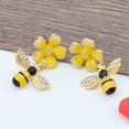 thumbnail image 2 of Girls Cute Bee & Flower Stud Earrings, 2 of 5