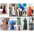thumbnail image 5 of PRETTYGARDEN Womens Summer Puff Short Sleeve Maxi Dress Square Neck Smocked Tiered Ruffle A Line Long Flowy Beach Dresses, 5 of 8