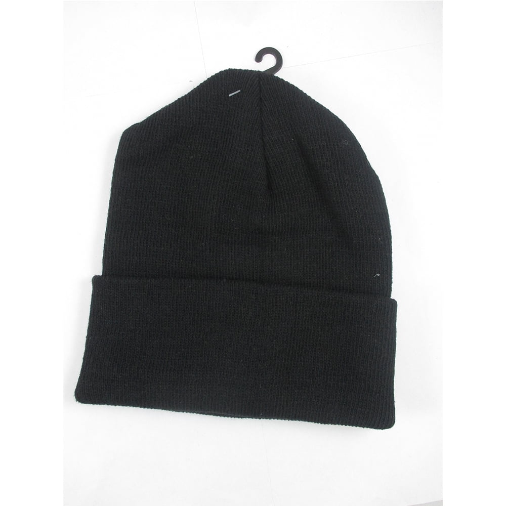 Plain Knit Beanie Skull Cap Long or Cuff Winter Ski Hat Adult OSFM  Olive New 