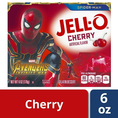 (3 Pack) Jell-O Cherry Instant Powdered Gelatin Dessert, 6 oz Box