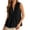 #0260-Black, variant on Women's Summer Solid Color Ruffled Wave Neck Sleeveless Top