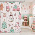 thumbnail image 2 of Manfei Christmas Waterproof Shower Curtain 72Wx78L Icon Bath Curtain, Yellow Red, 2 of 5