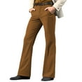 thumbnail image 2 of Kilaqueen Flat Front Mens Bell Bottom Pants Casual Classic Solid Color Flared Pants with Pockets Solid Color Disco Outfits Vintage Elastic Bootcut Trousers, 2 of 3