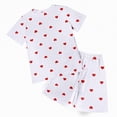 thumbnail image 6 of TOWED22 Infant Summer Clothes 2 Piece Sets Print Shirt Tee + Elastic Waist Shorts Casual Outfits Toddler Girl Clothing(White,9-10 Y), 6 of 6