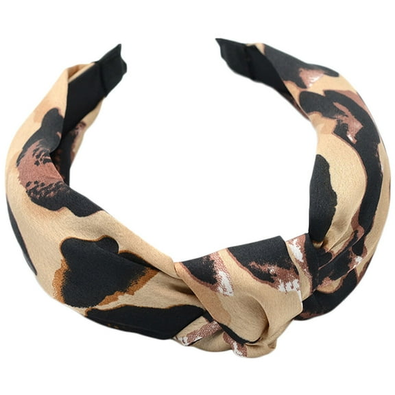 MEIBUTYUP Hair Decoration Leopard Print Headband for Women Elastic Knot Design 1Pcs