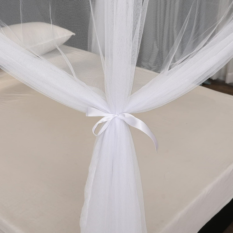 Bed Canopy for Full Queen King Size Bed, Canopy Bed Curtains Elegant Mosquito Net, Mosquito Netting for Camping Patio Indoor Outdoor Bug Net, Sky blue