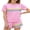 Pink, variant on Girls 2 Piece Outfits Set Girl Casual T Shirt and Kids Rainbow Shorts Summer Clothes for Girls 7-14Y