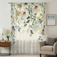 thumbnail image 3 of White Daisy Sheer Curtains 54 Inch Length, Light Filtering Voile Curtain Panel, Spring Floral Eucalyptus Leaves Summer Botanical Rod Pocket Drapes Window Treatments for Living Room Bedroom 52"x54", 3 of 9