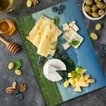 thumbnail image 5 of Tree Cutting Board, Tree on a Wide Dandelion Flower Field Fluffy Clouds Summer Getaway Meadow Picture, Decorative Tempered Glass Cutting and Serving Board, Large Size, Green Blue, by Ambesonne, 5 of 5