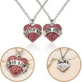 thumbnail image 7 of Srix Big Little Sis Necklaces Gifts for 2 Sisters Matching Necklace for Women Sister Birthday Christmas Gift for Bestie Friendship Gifts for Women Friends Pink Heart Necklaces Set for A416, 7 of 7