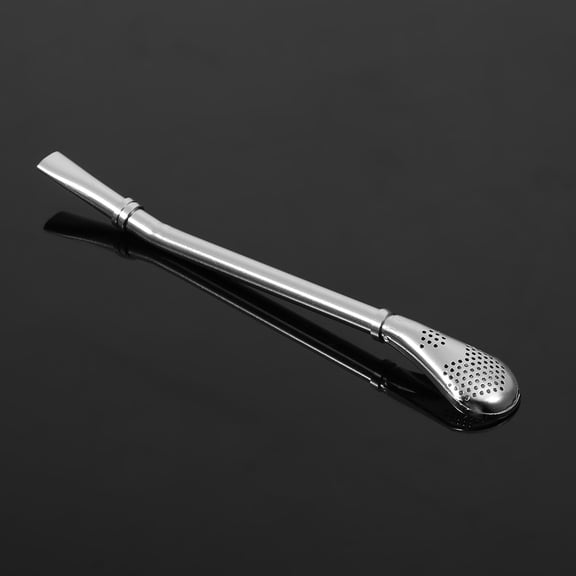 Ashata Dependable Stainless Steel Yerba Mate Tea Gourd Bombilla Drinking Straw Filtered Spoon Silver, Bombilla Filtered Spoon, Drinking Straw Bombilla