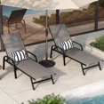 thumbnail image 1 of 2-Piece Outdoor Reclining Chaise Lounge Set – Adjustable Patio Pool Chairs with Textilene Fabric & 5-Position Backrest – Perfect for Garden, Poolside, Patio & Balcony – Grey, 1 of 6