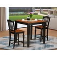 thumbnail image 2 of East West Furniture Pub 3-piece Wood Dining Set in Black and Cherry, 2 of 6