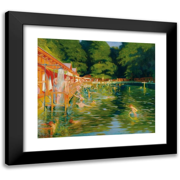 Ludwig Ferdinand Graf 14x12 Black Modern Framed Museum Art Print Titled - Swimming Pool (1905)