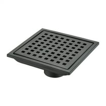 Cfowner 6" Shower Drain with Square Hole Pattern, Matte Black