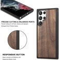 thumbnail image 4 of Solid Wood Case for Samsung Galaxy S22 Ultra, Luxurious Natural Wood Slim Case with Drop Tested Shockproof Bumper and Camera Lens Protection Cover for Samsung Galaxy S22 Ultra, MW Walnut, 4 of 16