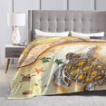 thumbnail image 6 of Beach Turtles flannel Throw Blanket Soft Lightweight Warm Cozy Plush Blanket for Couch Bed Sofa 80"X60", 6 of 6