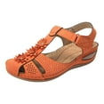 thumbnail image 3 of Sandales Orthopédiques à Talon Compensé à Bout Fermé pour Femmes 2025 Plage Confortables à Fleurs Marche Robe Chaussures d'Été, 3 of 4