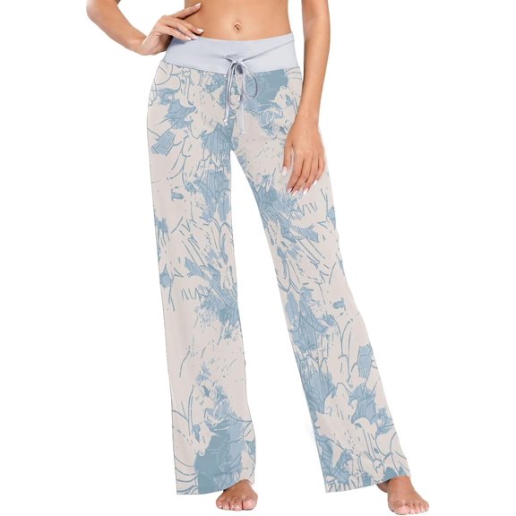 GZHJMY Women's Pajama Pants Tie Dye Flowers Comfy Stretch Sleepwear Womens Wide Leg Pants Casual Loose Yoga Sweatpants Comfy Lounge Pajama, X-Large