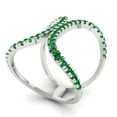 thumbnail image 2 of Statement Engagement Ring for Women - 0.5ct Simulated Emerald in 18K White Gold Promise Ring, 2 of 6