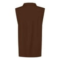 thumbnail image 6 of Yigetop Sleeveless Polo Shirts for Women, Shirts for Women 2025 Summer Button Down Collared Sleeveless Tops Business Work Casual Basic Blouses Golf Shirts for Woman Brown 3XL, 6 of 6