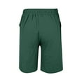 thumbnail image 5 of Women's Cotton Linen Elastic Waist Shorts with Drawstring and Side Pockets, Casual Solid Color Mid-Length Summer Shorts for Daily Wear, Lounge, and Outdoor Activities Green XXXXL, 5 of 8