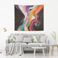 thumbnail image 2 of Yayeee Tapestry Wall Hanging for Bedroom 60" x 51" Living Room Home Wall Art Decor, Colorful Black, 2 of 7